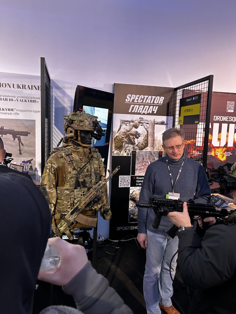 Exhibition booth showing soldier equipment